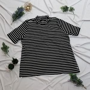 Striped Mockneck Top